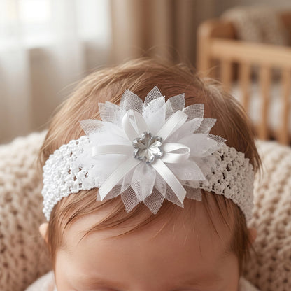 Cute Soft Elastic Floral Baby Headband Stylish Stretchable Hair Band (1 Pc)