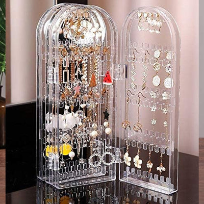 Acrylic earring screen stand 4-fold close-up India