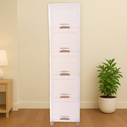Multi-Purpose 5-Layer Plastic Storage Drawer Cabinet for Home and Office