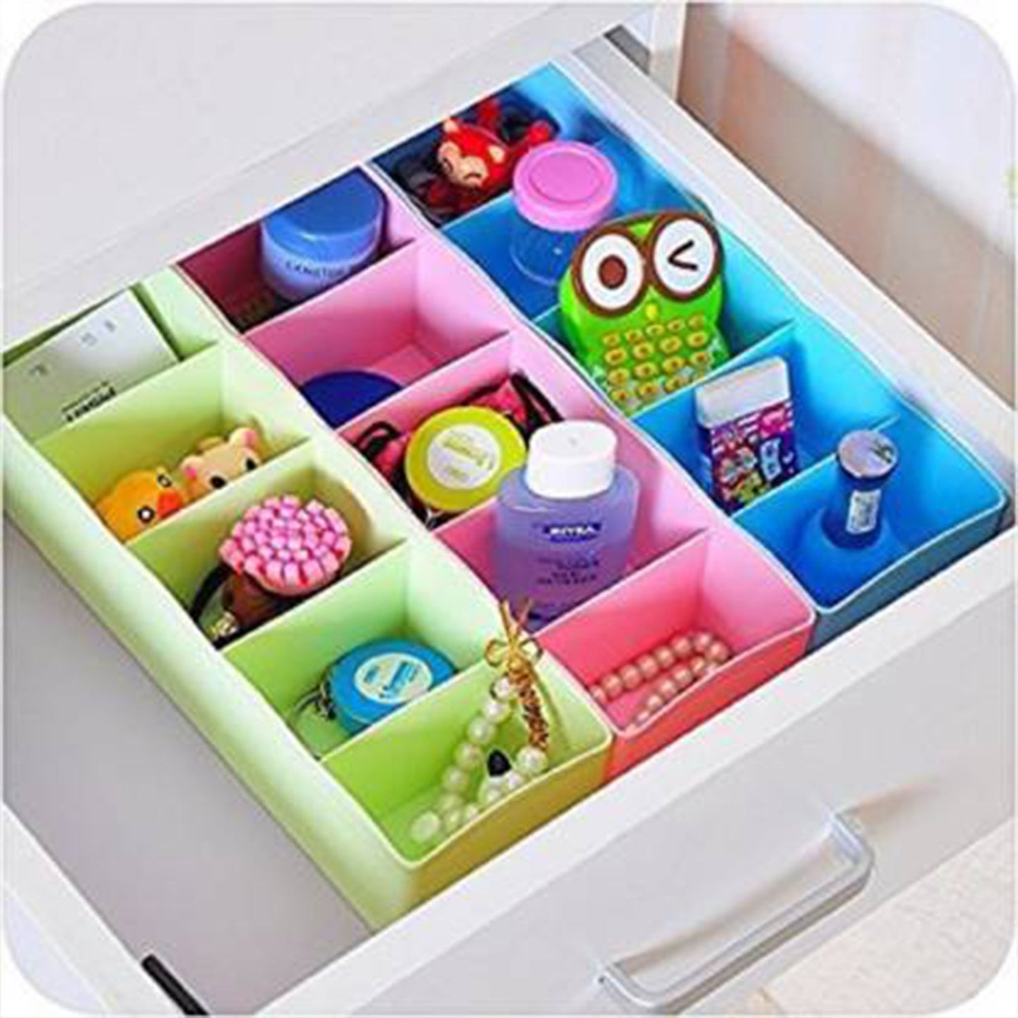 Desktop Storage Organizer Box Set - 5 Grid Compartments (4-Piece)