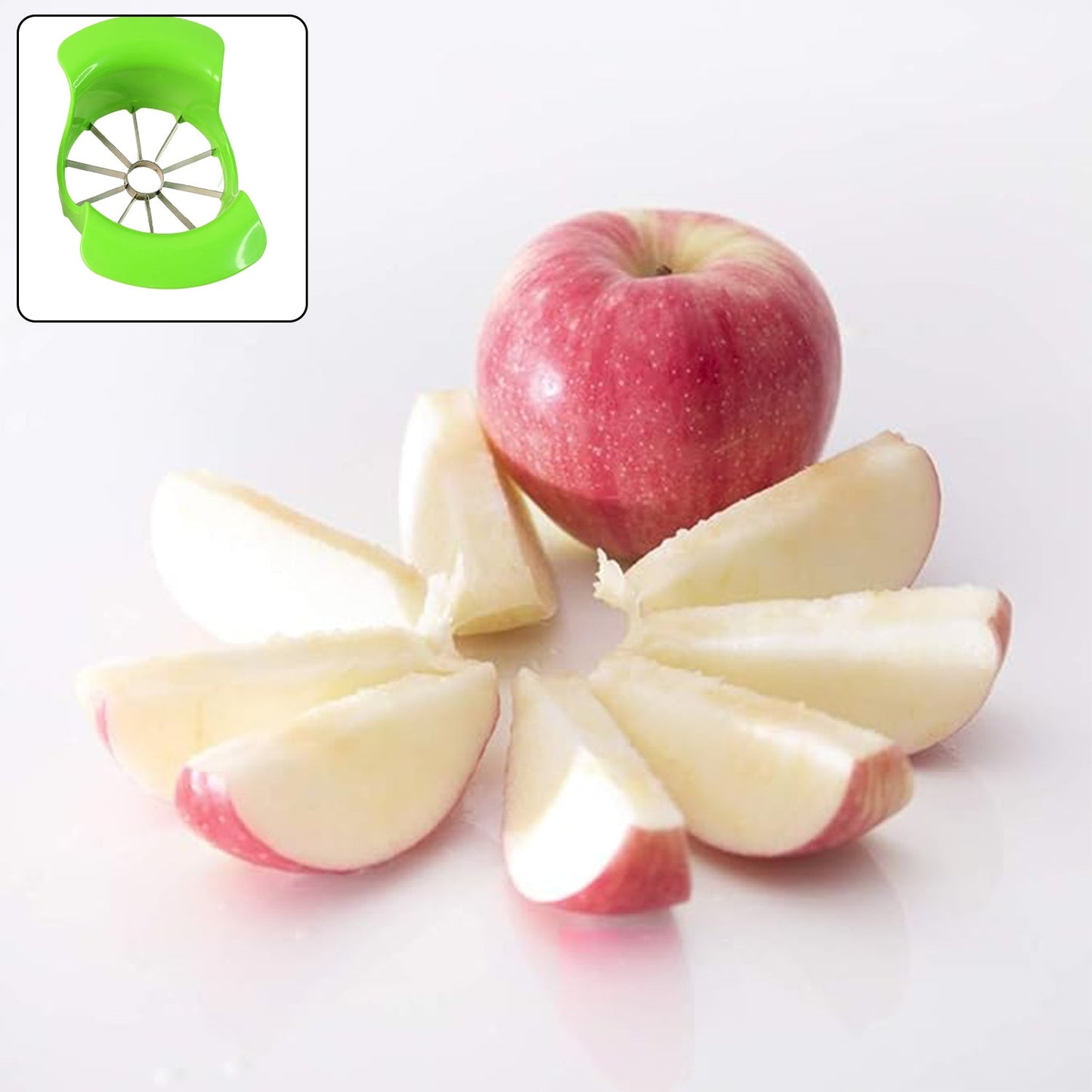 Apex Apple Cutter with Container – Unbreakable ABS Body & Stainless Steel Blades
