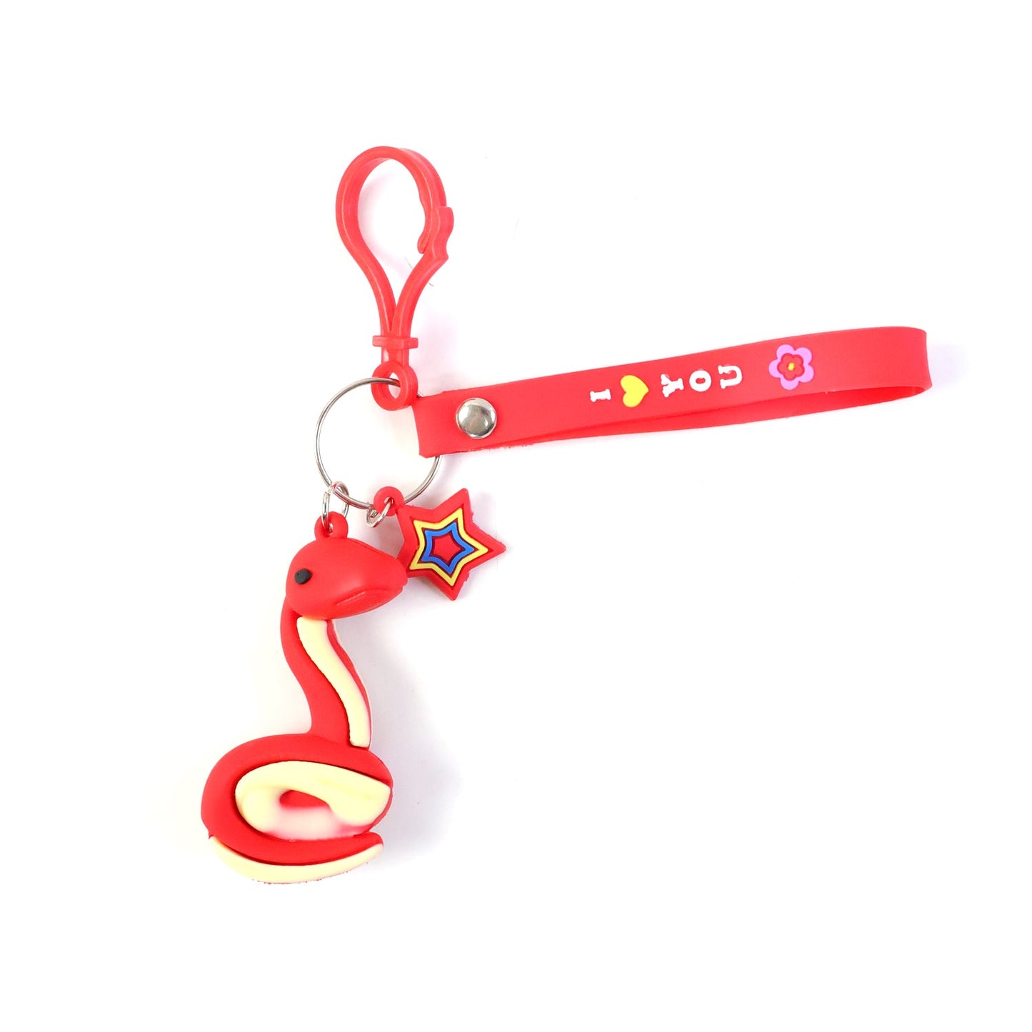 Colorful snake strap keychain