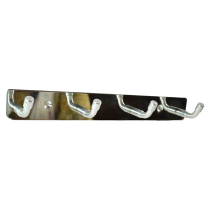Stainless Steel Wall Mounted Coat 4 Hook Rack (20x3 / 1 Pc)