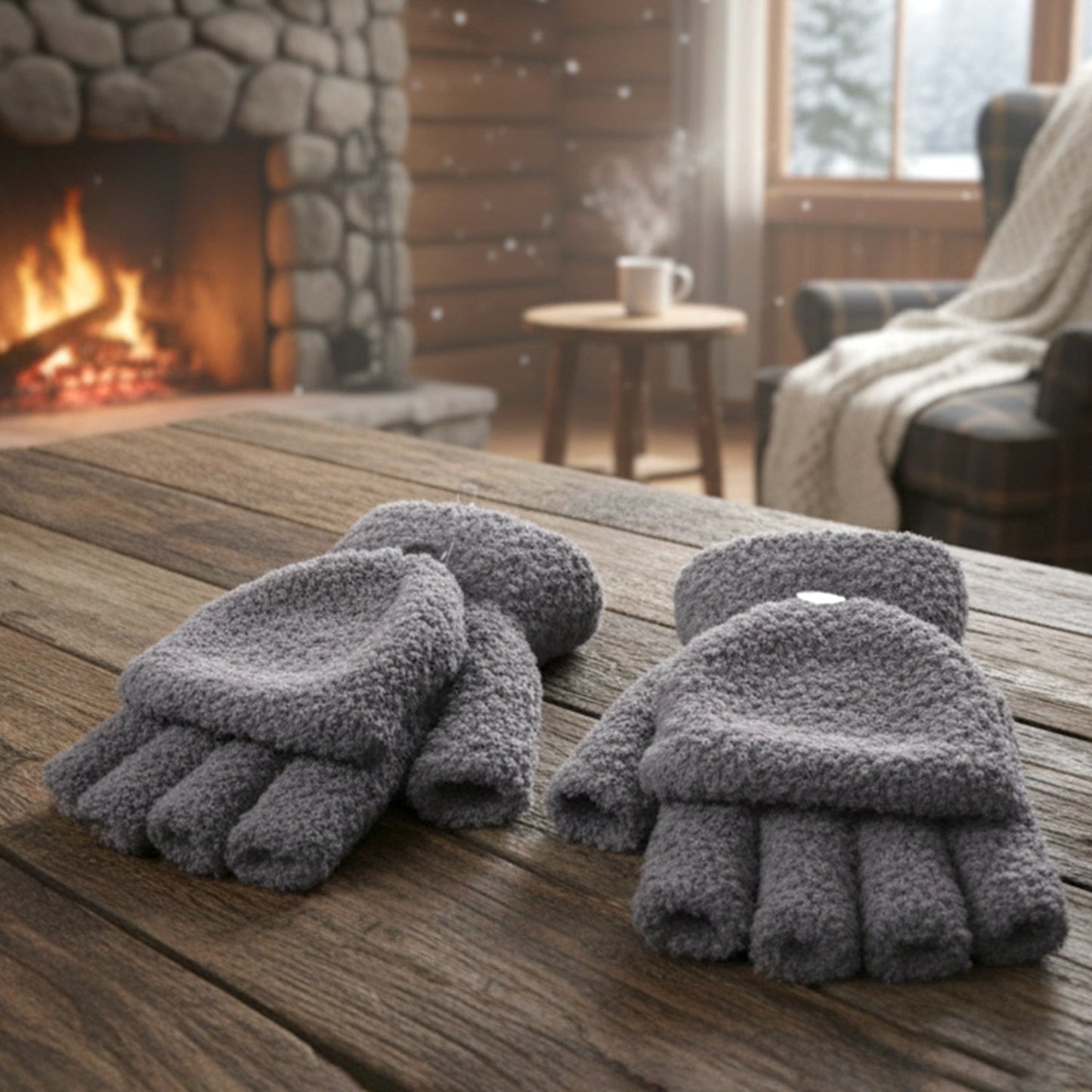 Winter Fingerless Gloves – Soft Warm Hand Gloves for Men & Women  (1 Pair)