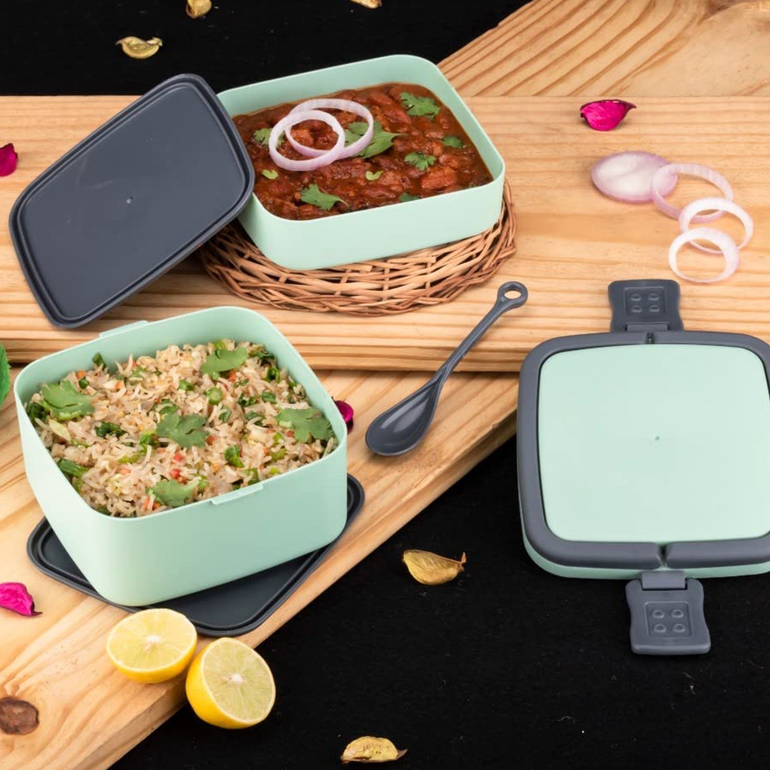 Plastic Green Lunch Box