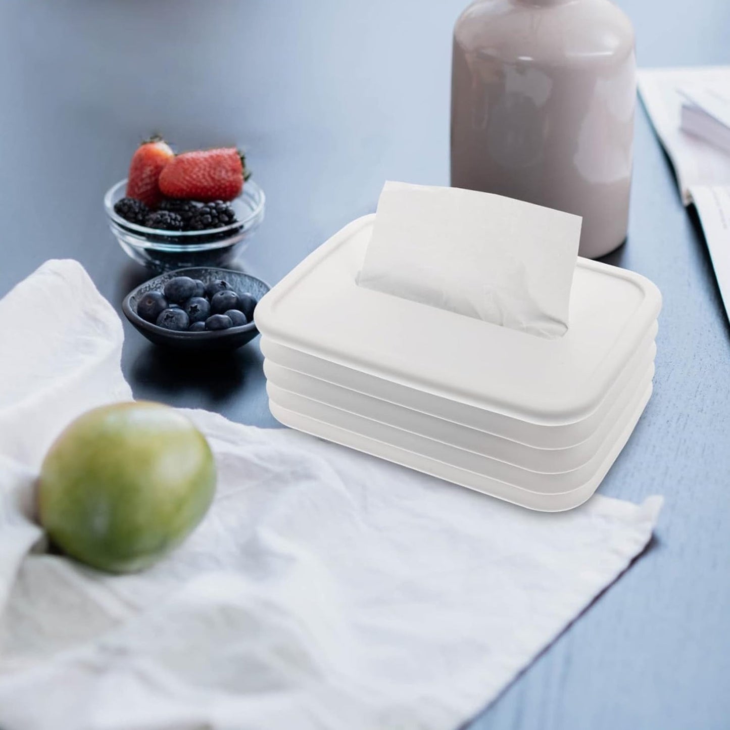 Simple Silicone Tissue Holder Cube / Cylinder Tissue Box for Bathroom, Office