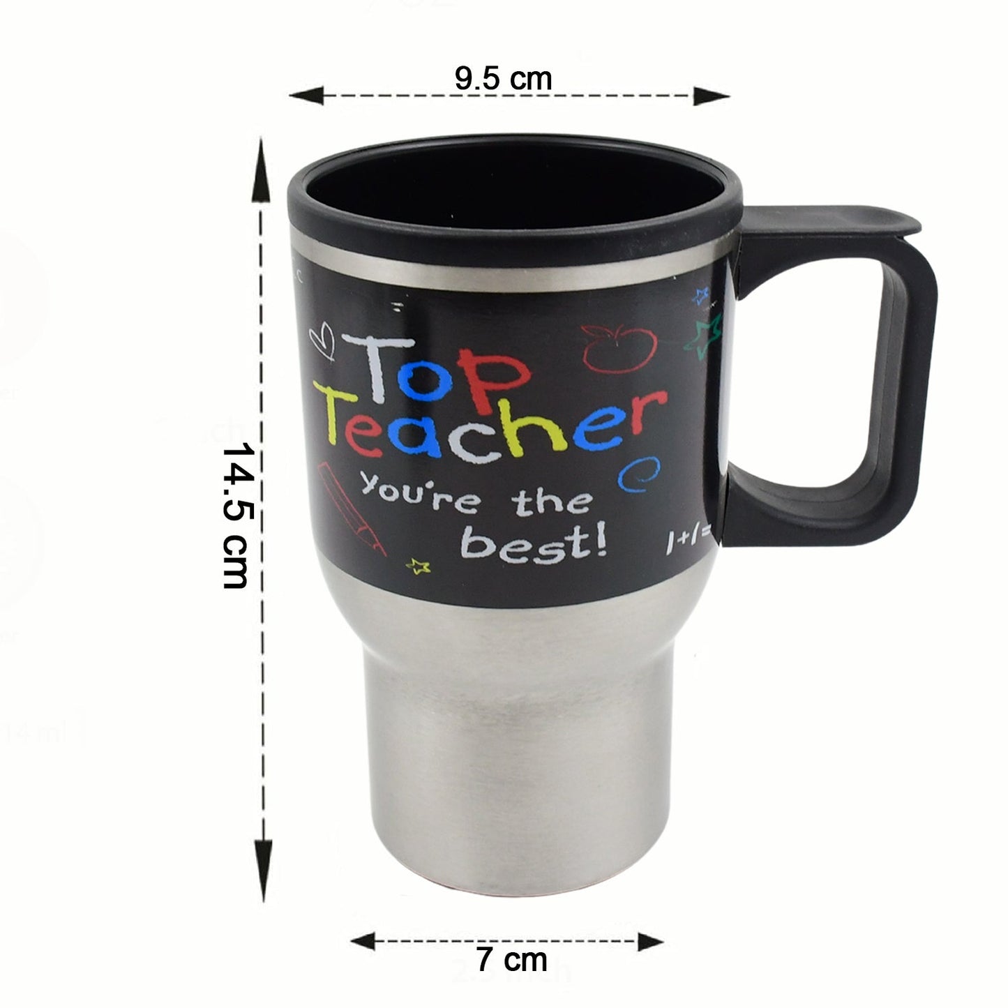 Stainless Steel Insulated Travel Mug - Double-Walled Vacuum Cup Lid & Handle, Tumbler