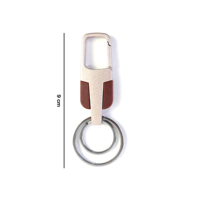 Heavy Duty Stainless Steel Key Holder with Dual Ring Carabiner Clip 1 Pc