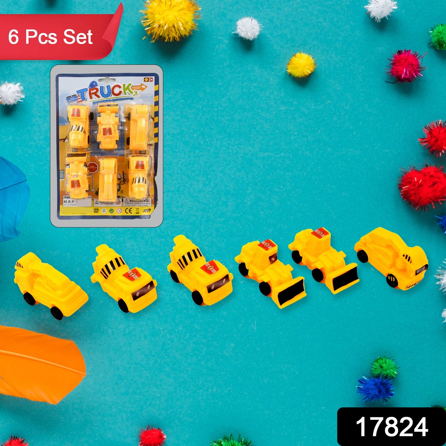 Engineering Construction Vehicle Toy Set for Kids (6 Pcs Set)
