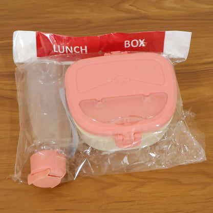 Plastic Lunch Box with Water Bottle Combo Set (1 Set)