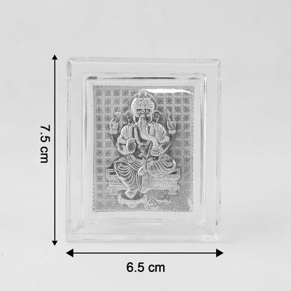  Embossed Silver-Plated Lord Ganesha Photo Frame - alternative angle