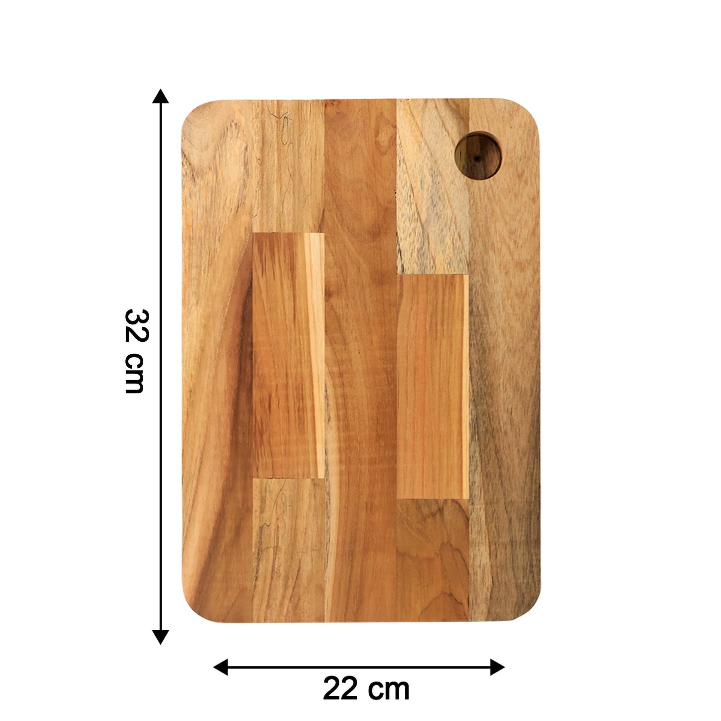 Apex Steel Oak Medium Cutting Board with Wooden Handle (1 Pc)