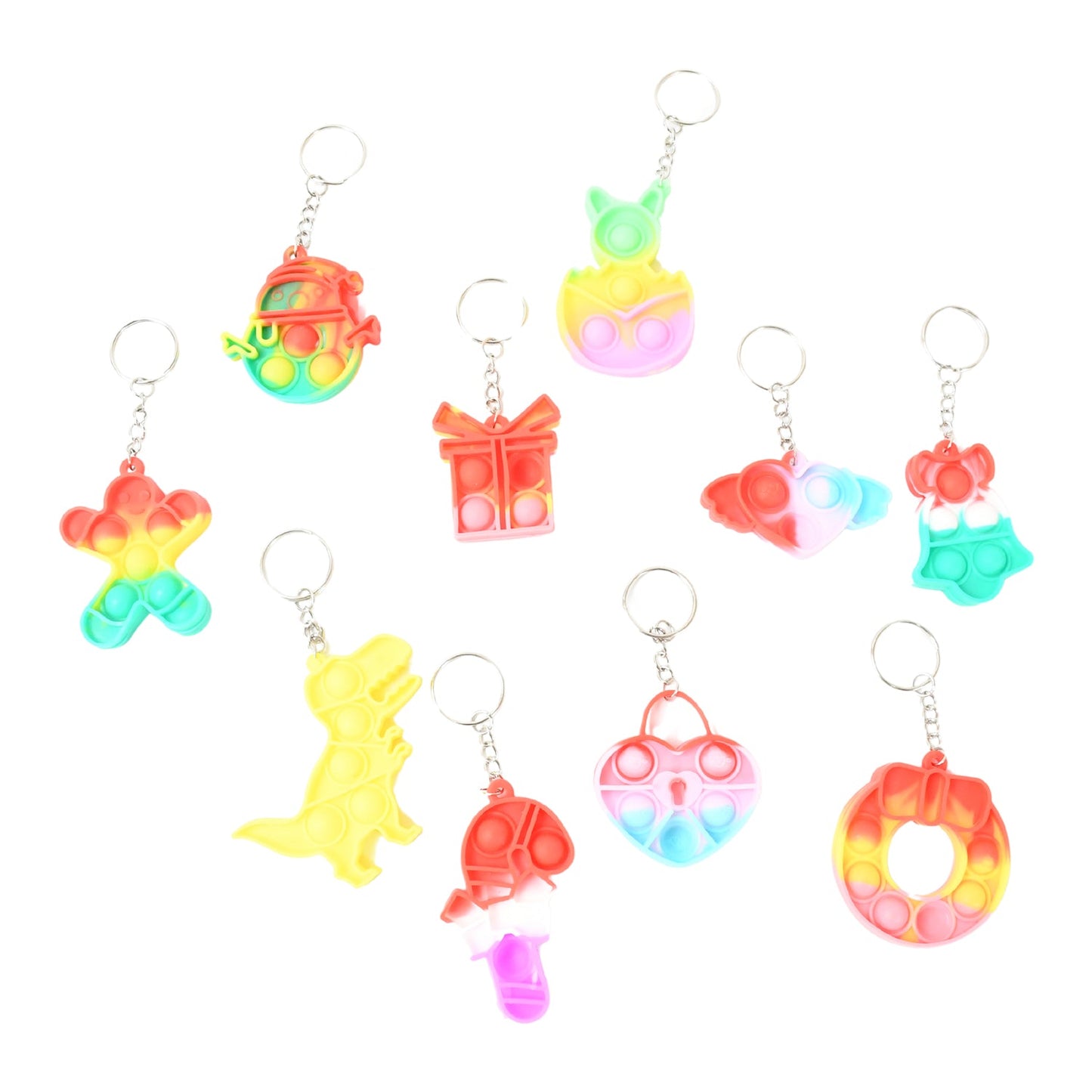 Compact Pop It Keychain – Fun Stress Relief Fidget Toy (1 Pc | Mix Design)