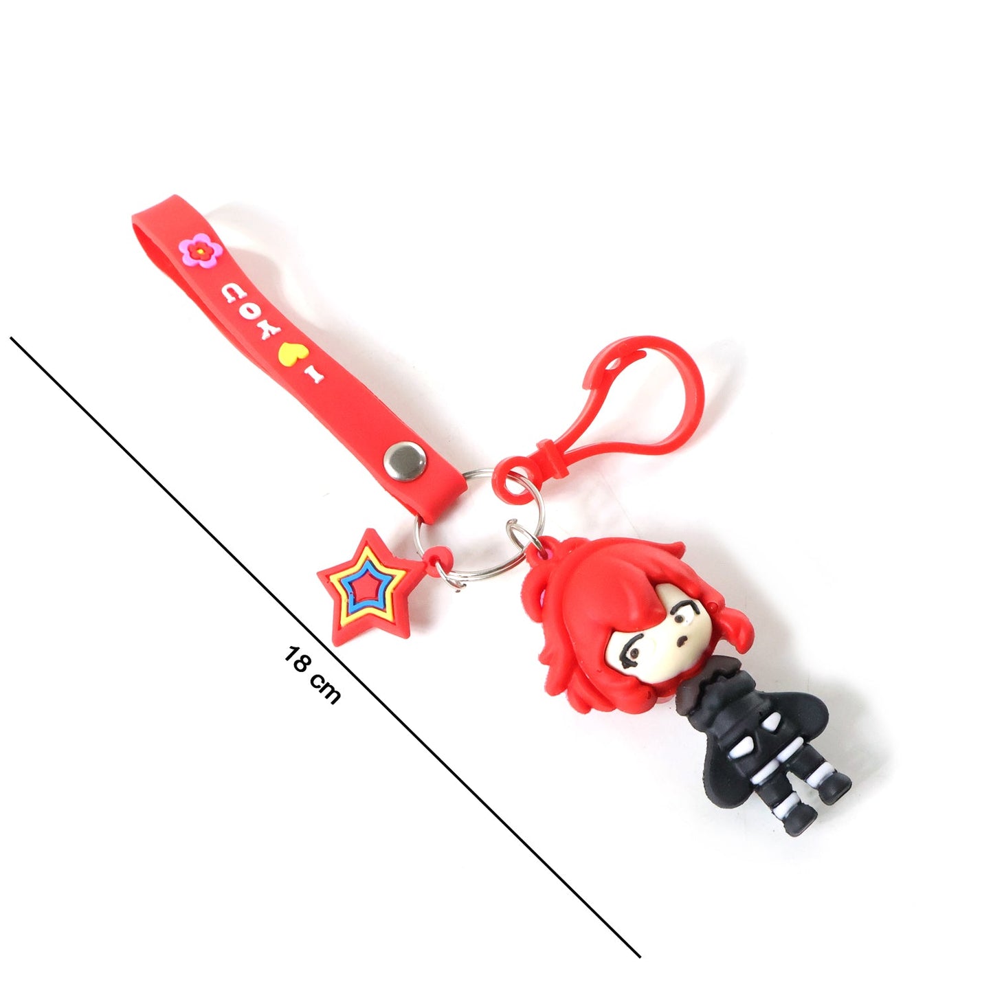colorful cartoon girl keychain charm accessory