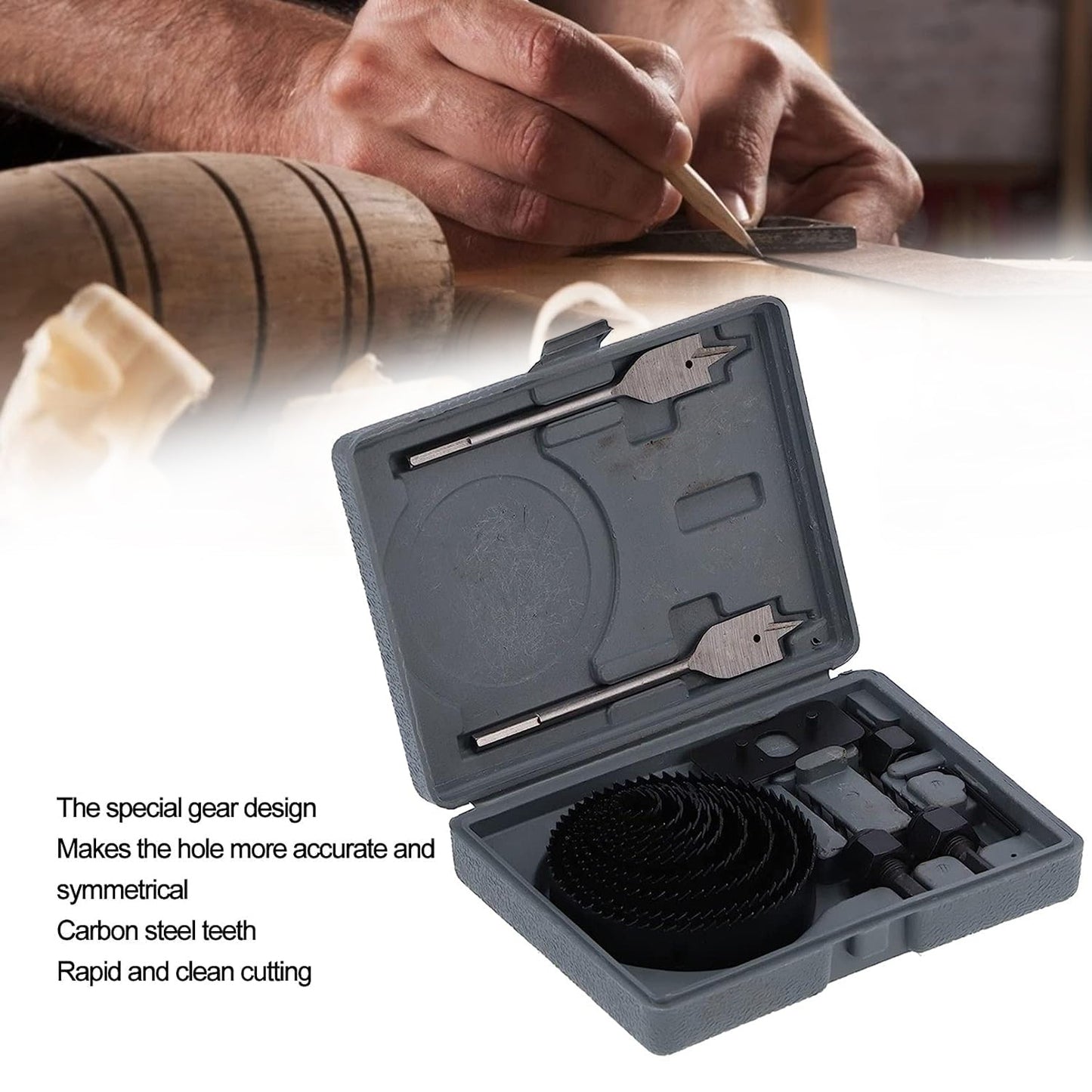 Drill Hole Cutter, Carbon Steel High Accuracy Incisive Hole Saw for Cutting PCV  (18 Pcs Set)