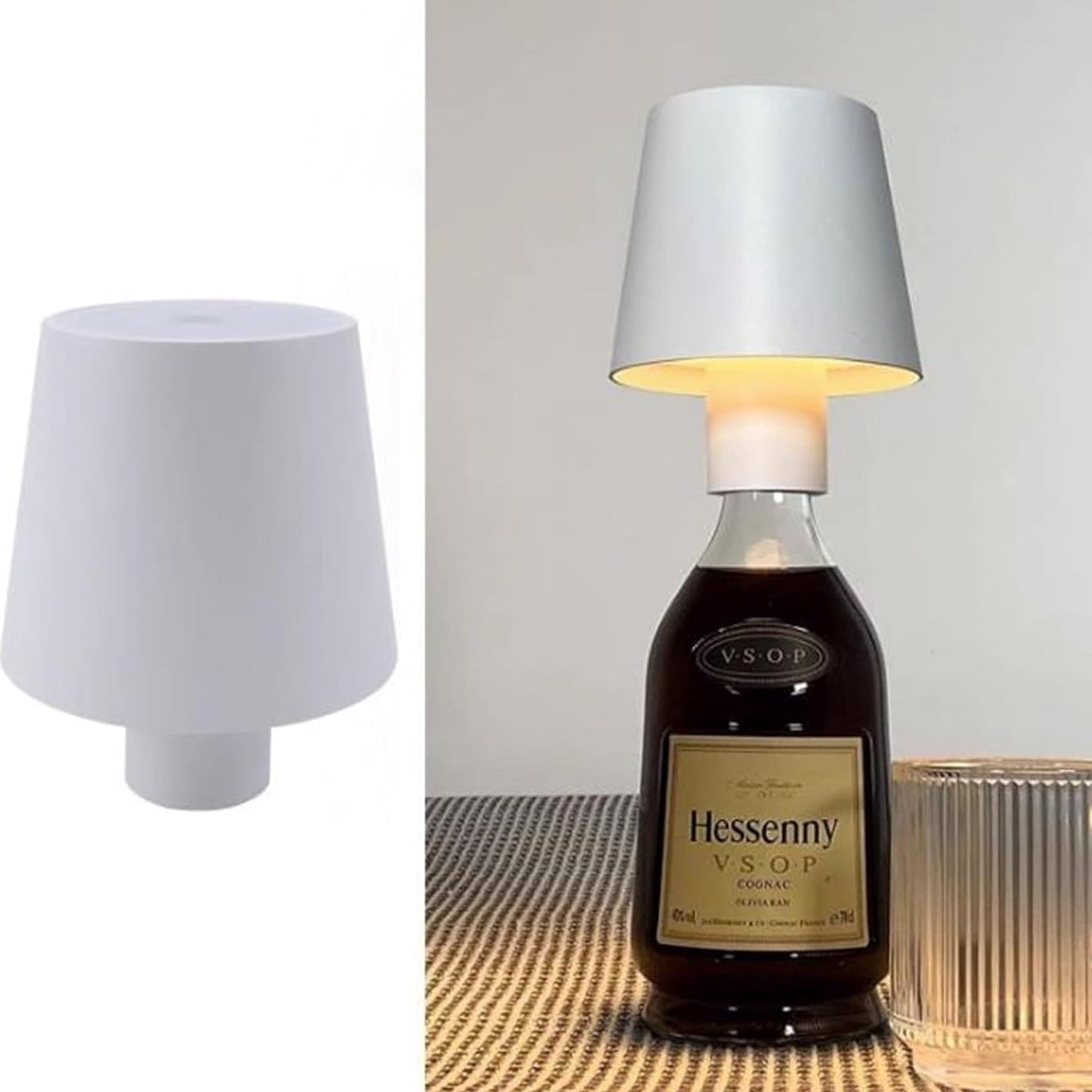 USB Rechargeable LED Bottle Lamp – 3-Color Dimmable Wireless Table Light (1 Pc)