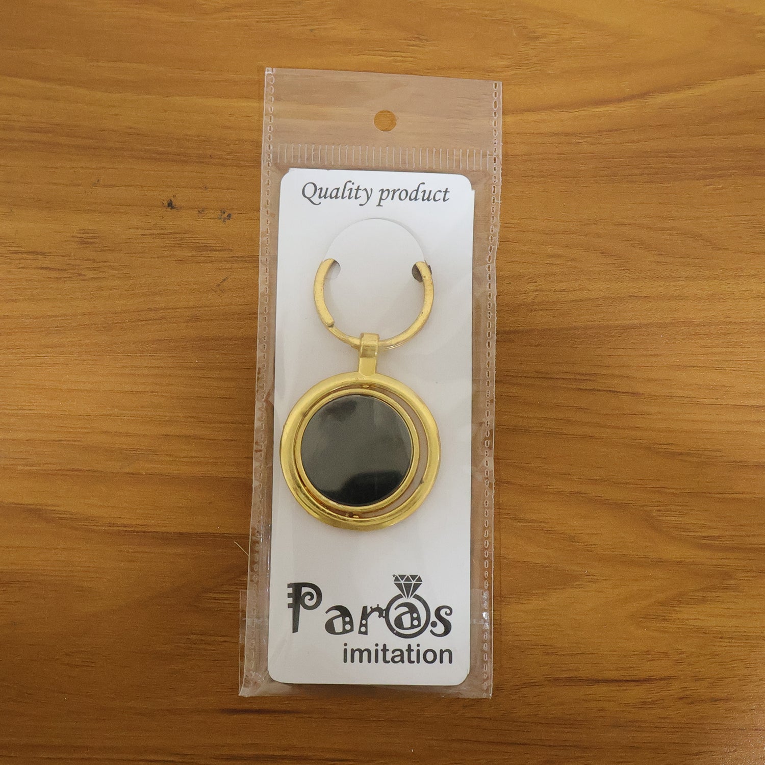 gold metal keychain for car or house keys