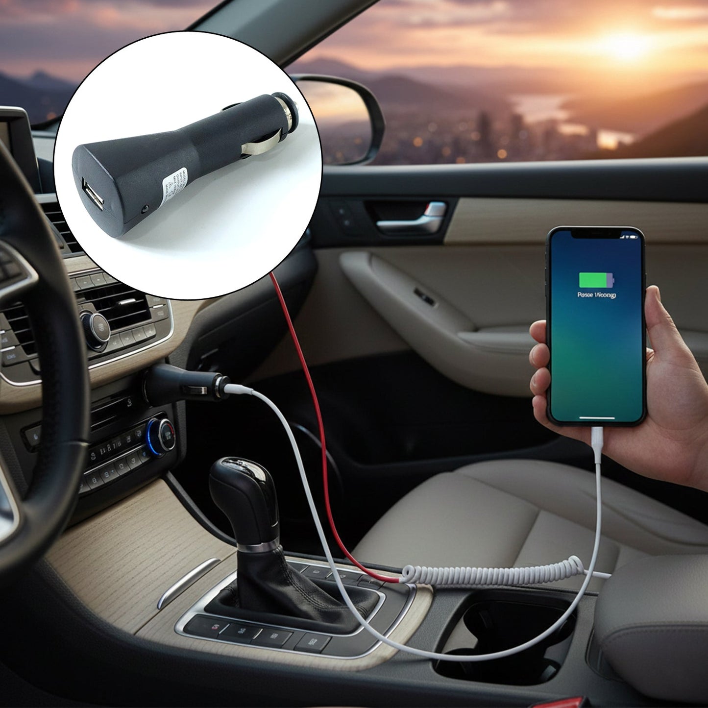 12V single USB car charger adapter