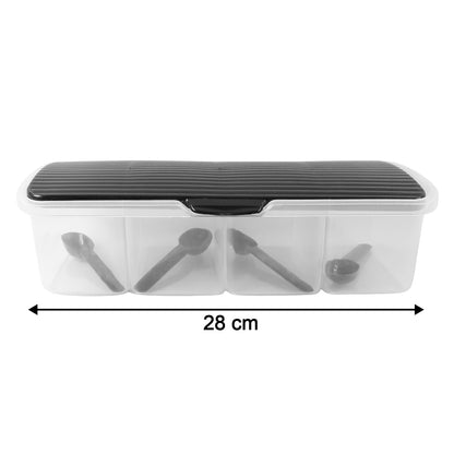Kitchen Multipurpose Air-tight 4 Sections Storage Containers / Masala Box (1 Set)