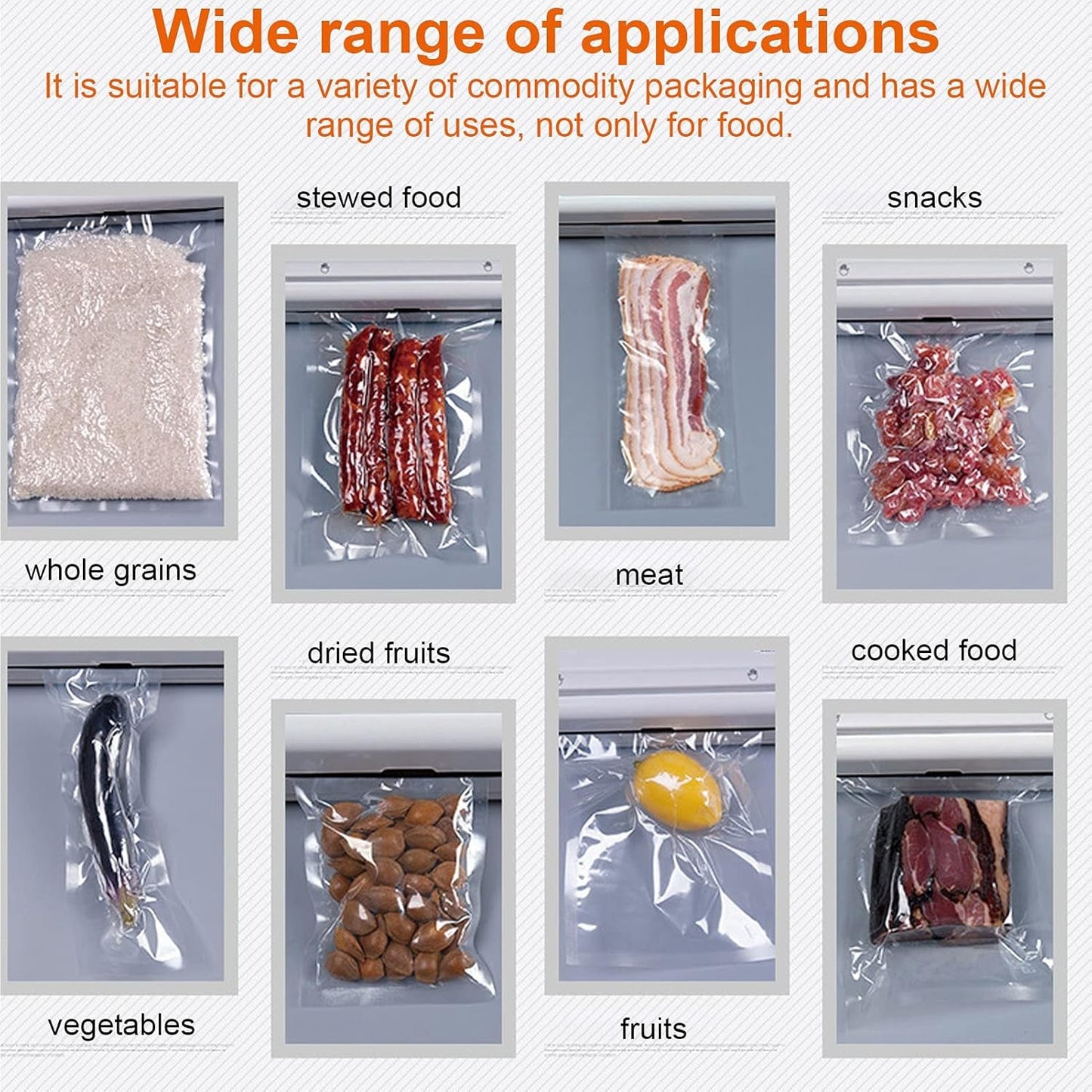 Vacuum Sealer Machine 10 Bags, Automatic Hands-Free, Smart Food Preservation (1 Set)