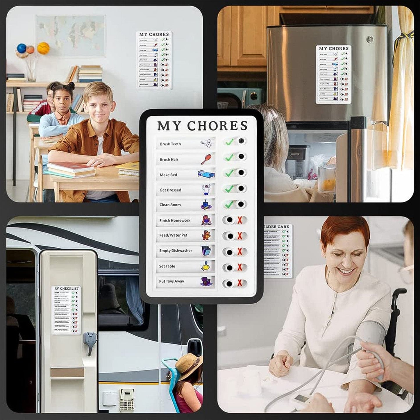 Portable Chores Note Board (20×12 cm, Mix Color)