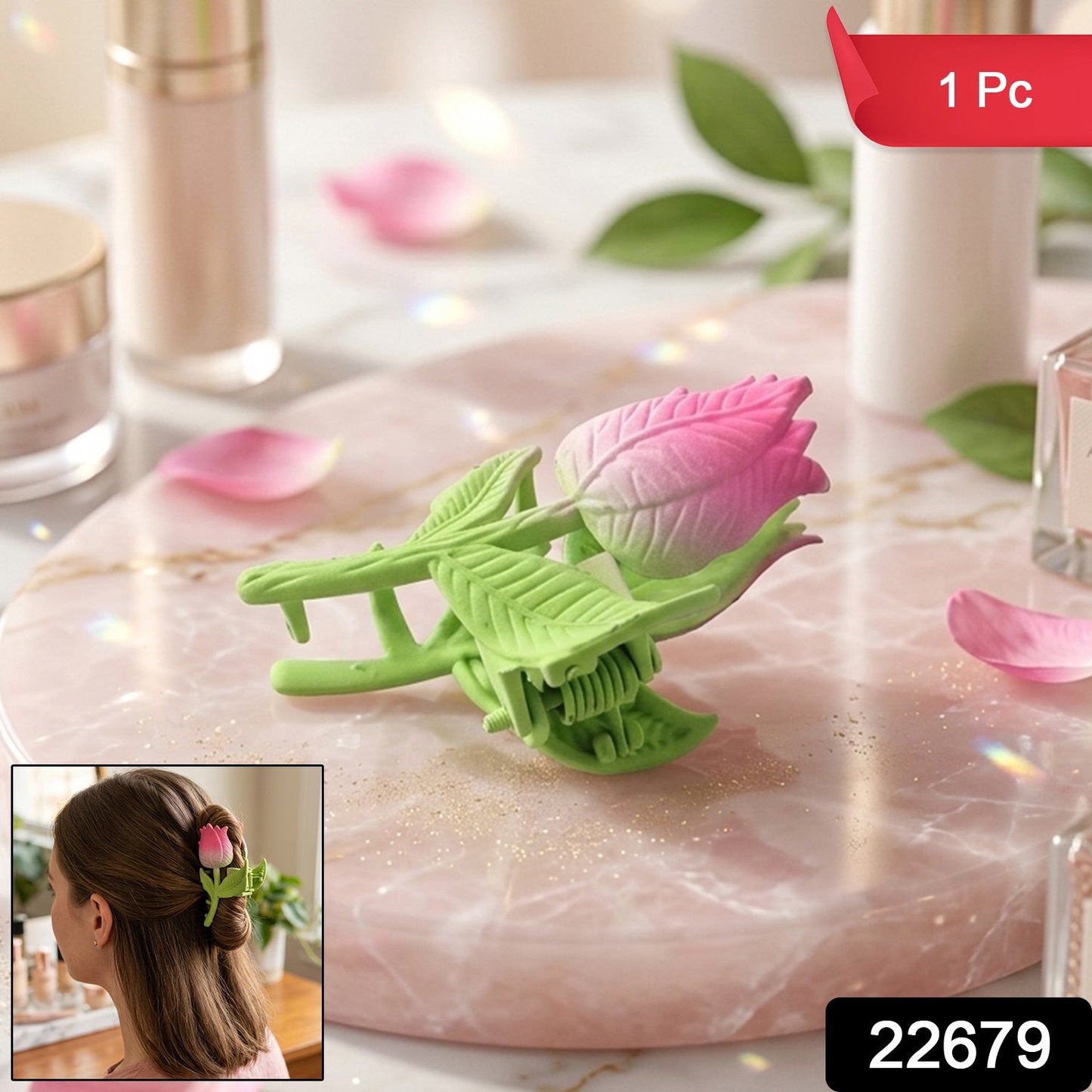 elegant rose hair claw clip