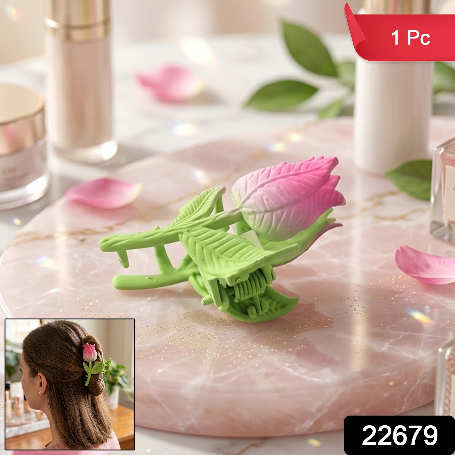 elegant rose hair claw clip