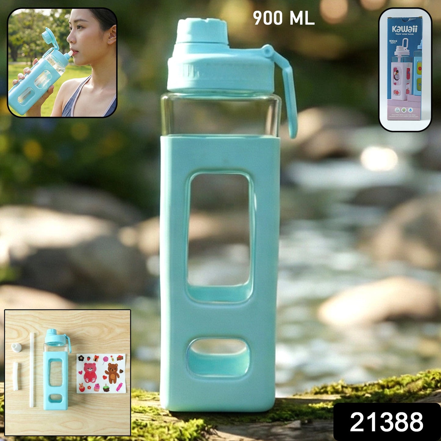 Large capacity reusable water bottle
