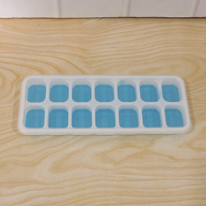 Multipurpose Plastic Ice Cube Tray With Lid (1 Pc, 14 Gride)