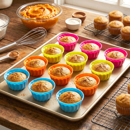 Silicone Cupcake Mould Lifestyle Baking Muffins