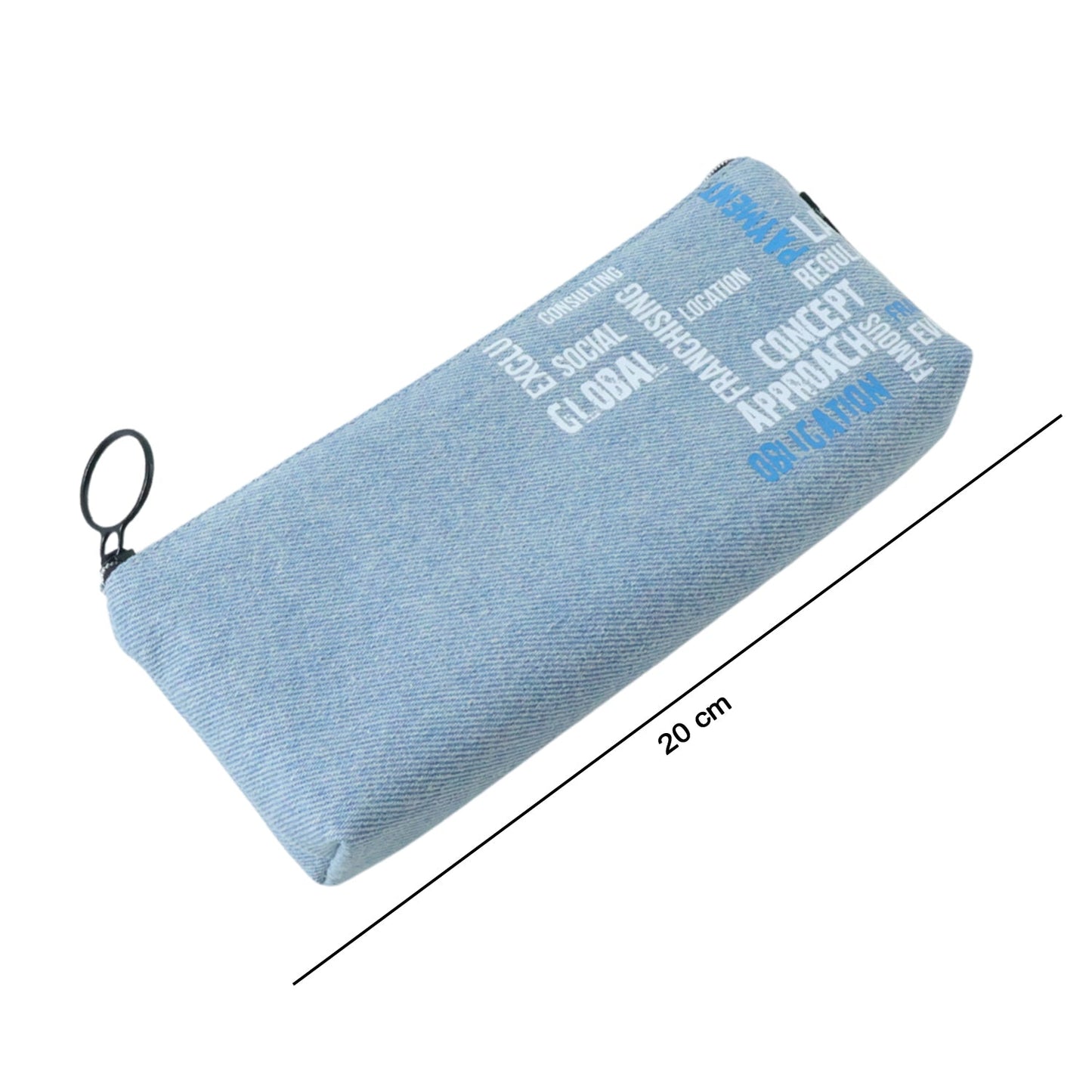 Stylish Fabric Zipper Pencil Pouch (1 Pc)