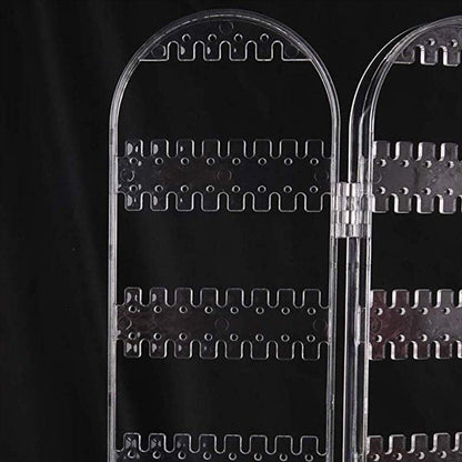 Clear acrylic earring display stand 4 panels detail India