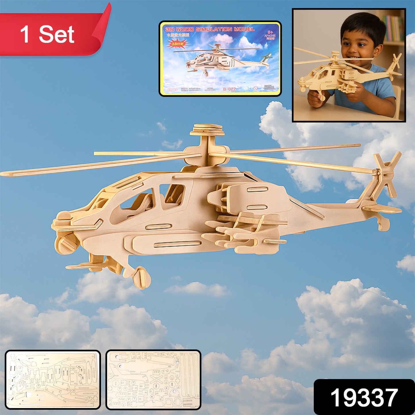DIY Wooden Helicopter Model