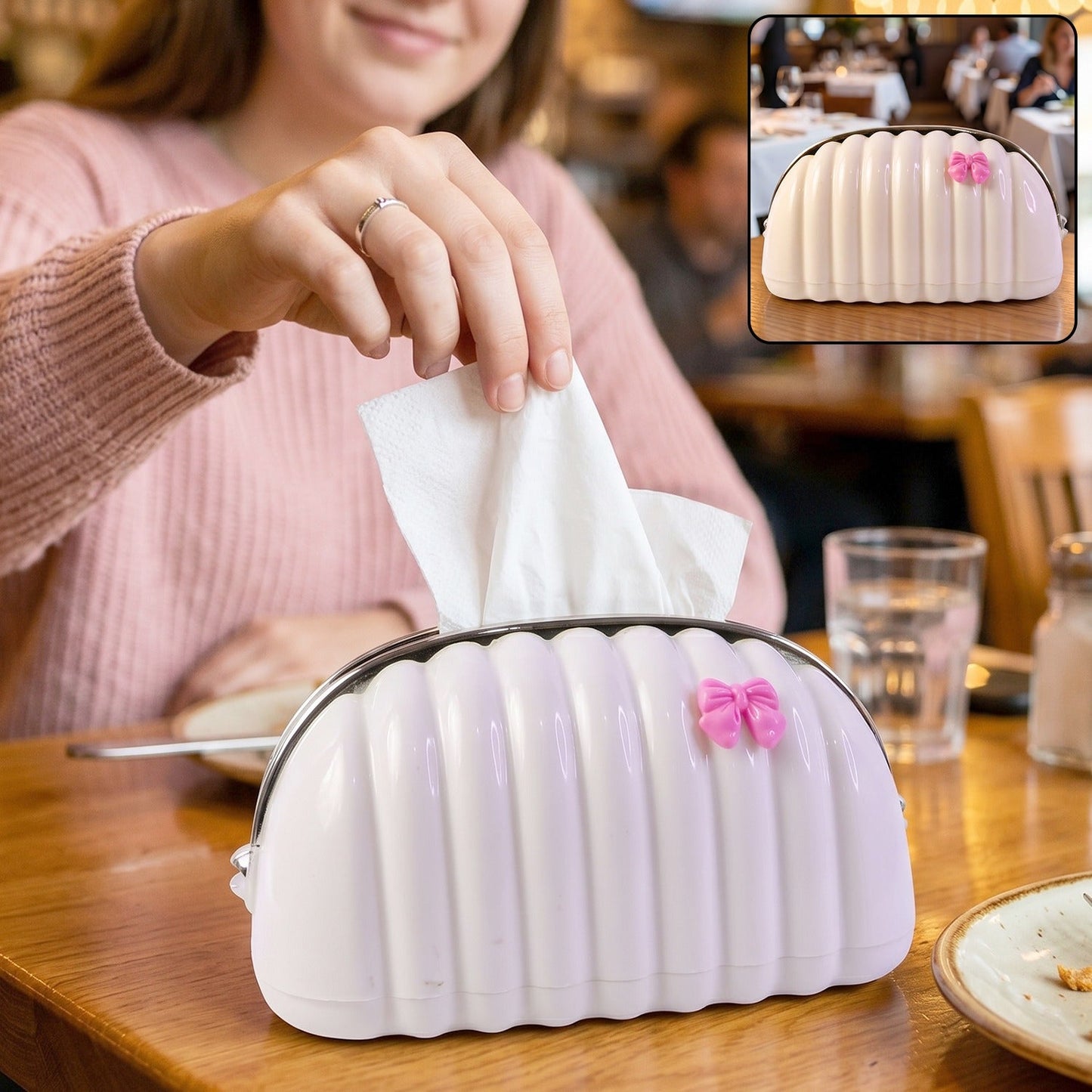 Cute Bow Tissue Box Holder 