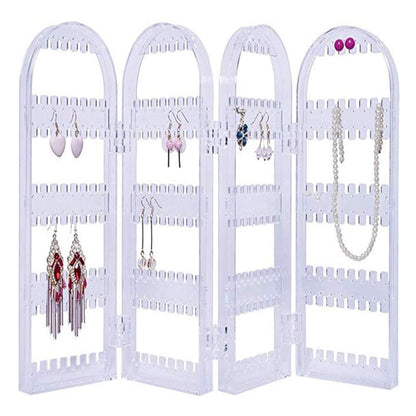 4-fold acrylic earring holder stand folded closed India