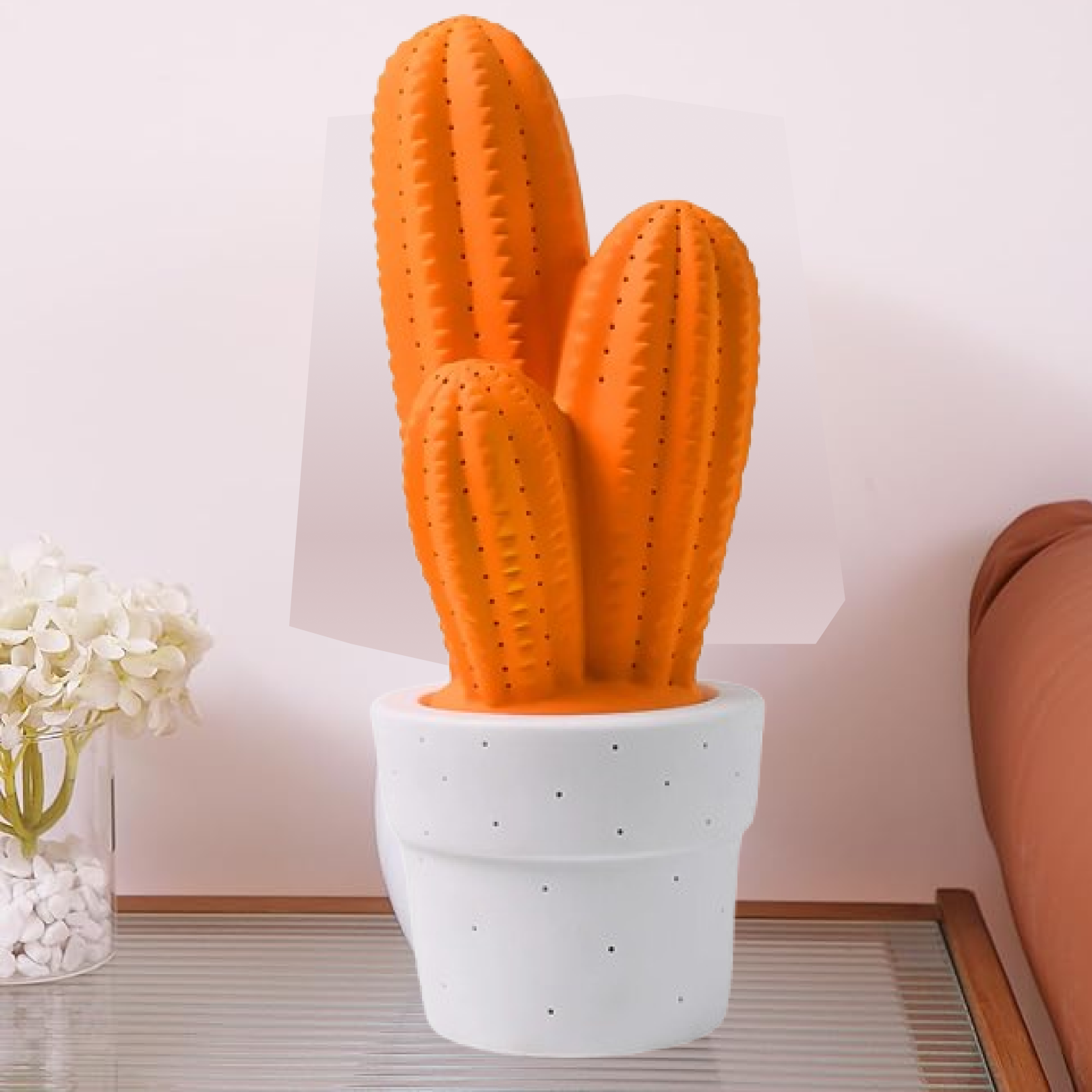 ceramic cactus LED lamp