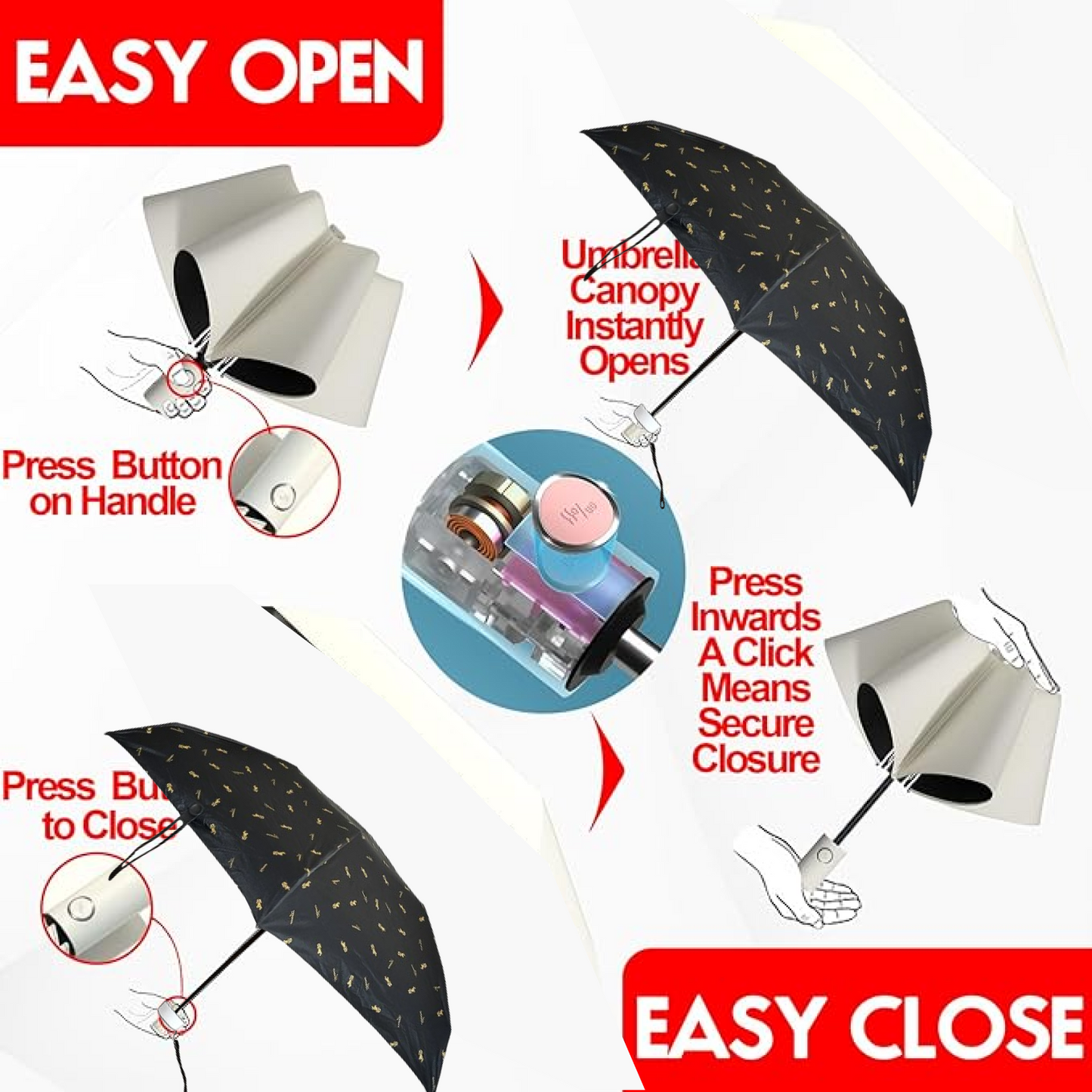  3-Fold Cute Umbrella Sun and Rain Protection UV Shield - in-use lifestyle shot
