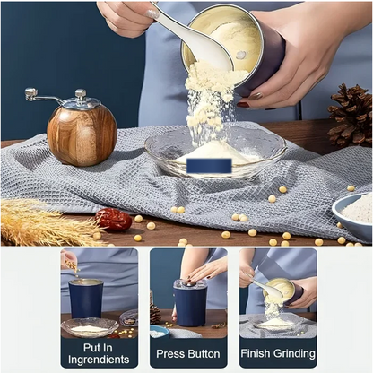  Portable 4-Blade Mini Grinder Blender - scale and size reference