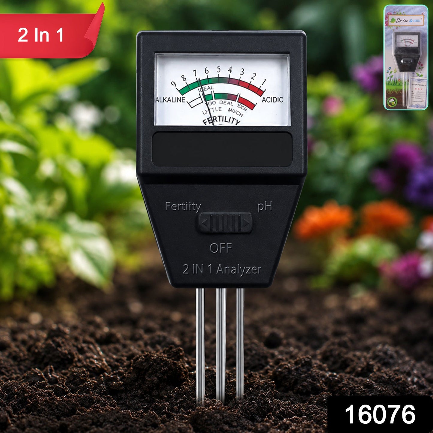Soil Meter SKU 16076 2 In 1 label composite