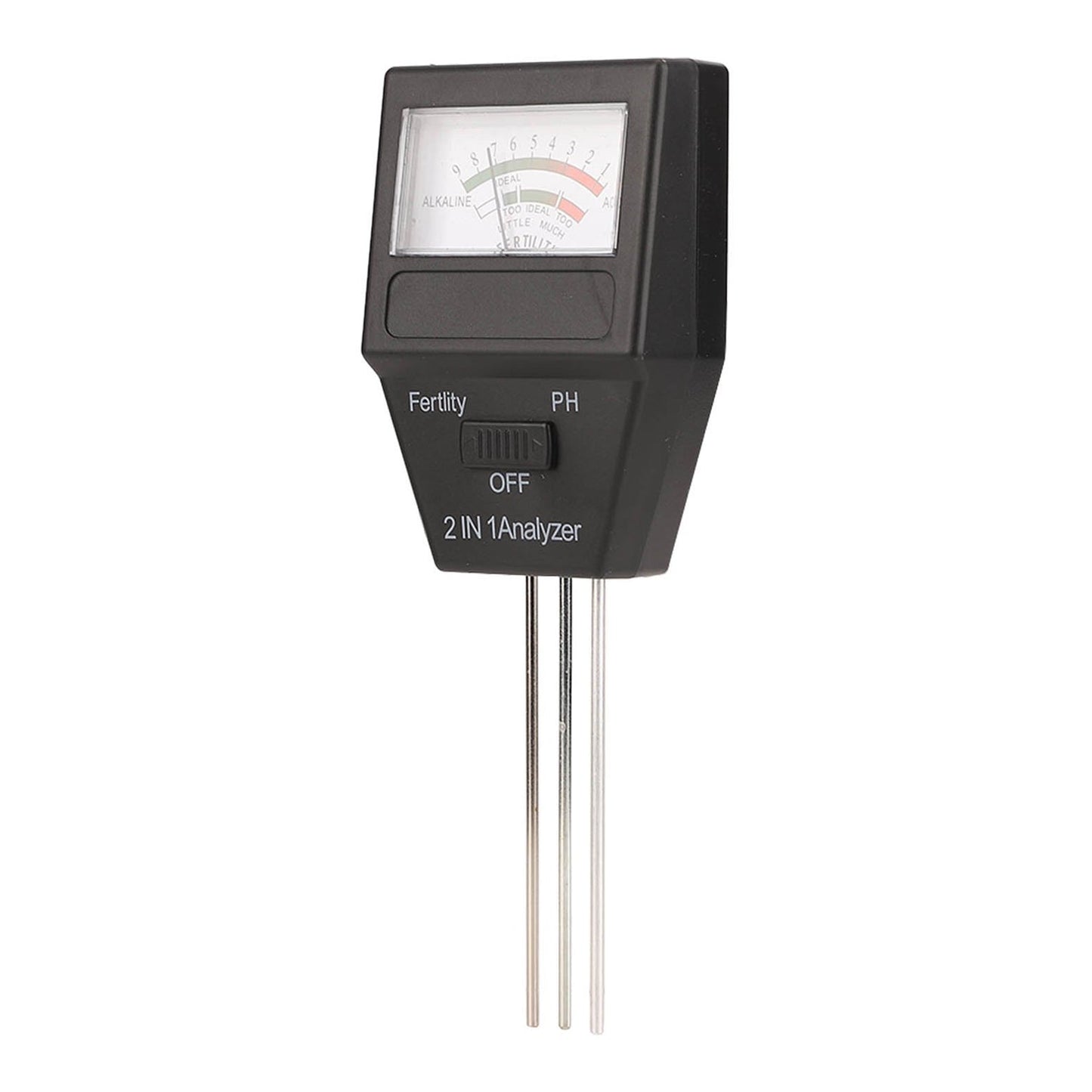 2 in 1 soil pH fertility meter white background full view