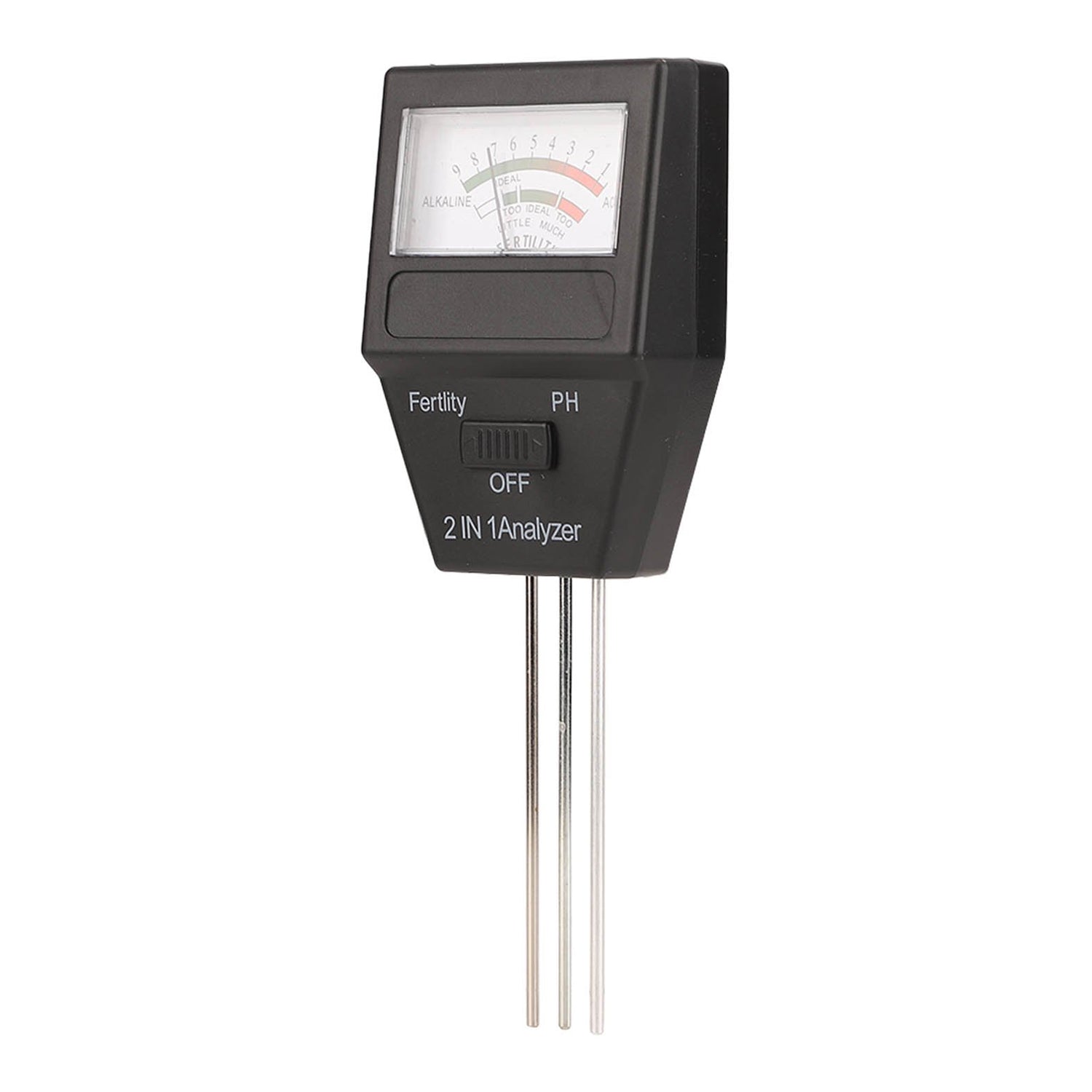 2 in 1 soil pH fertility meter white background full view