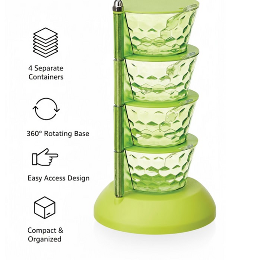 4 in 1 Multipurpose 360 Degree Rotating Pickle Rack Container for Kitchen