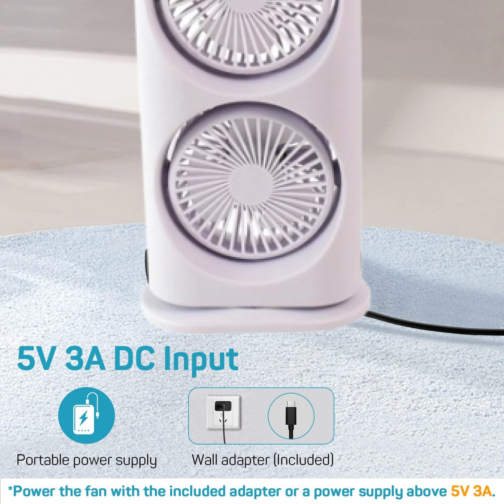  Electric Fan Desktop Double-Head Powerful Air (1 Pc / With - key feature close-up
