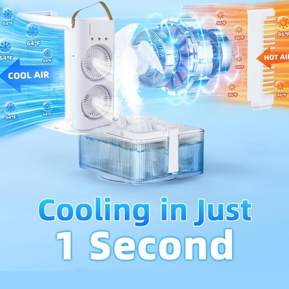  Electric Fan Desktop Double-Head Powerful Air (1 Pc / With - scale and size reference