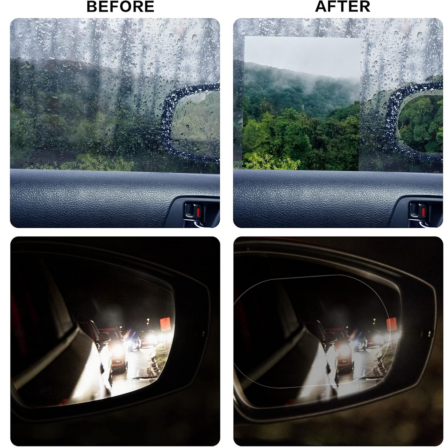  Anti-Fog Anti-Scratch Rearview Mirror Film HD - scale and size reference