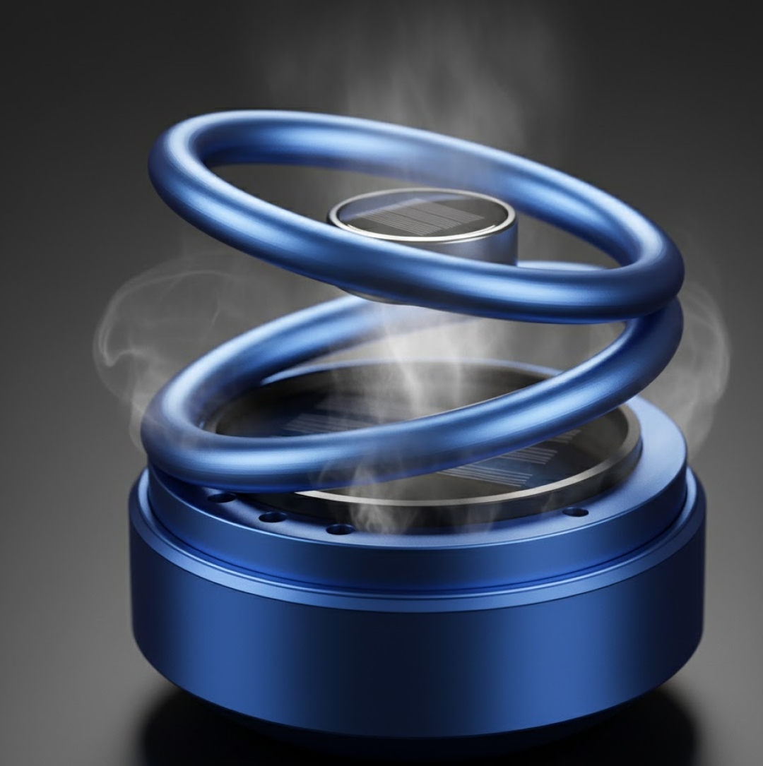  Solar Car Aroma Diffuser 360 Degree Rotating Air Freshener - scale and size reference