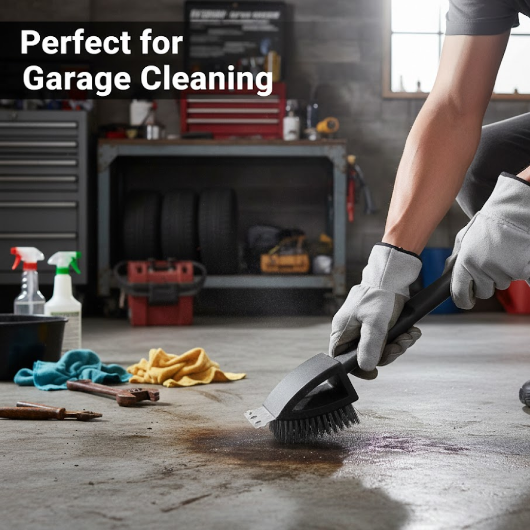 Black 2 Side Use Brush Scarp Cleaning Brush &  Wire Brush for Garage Use