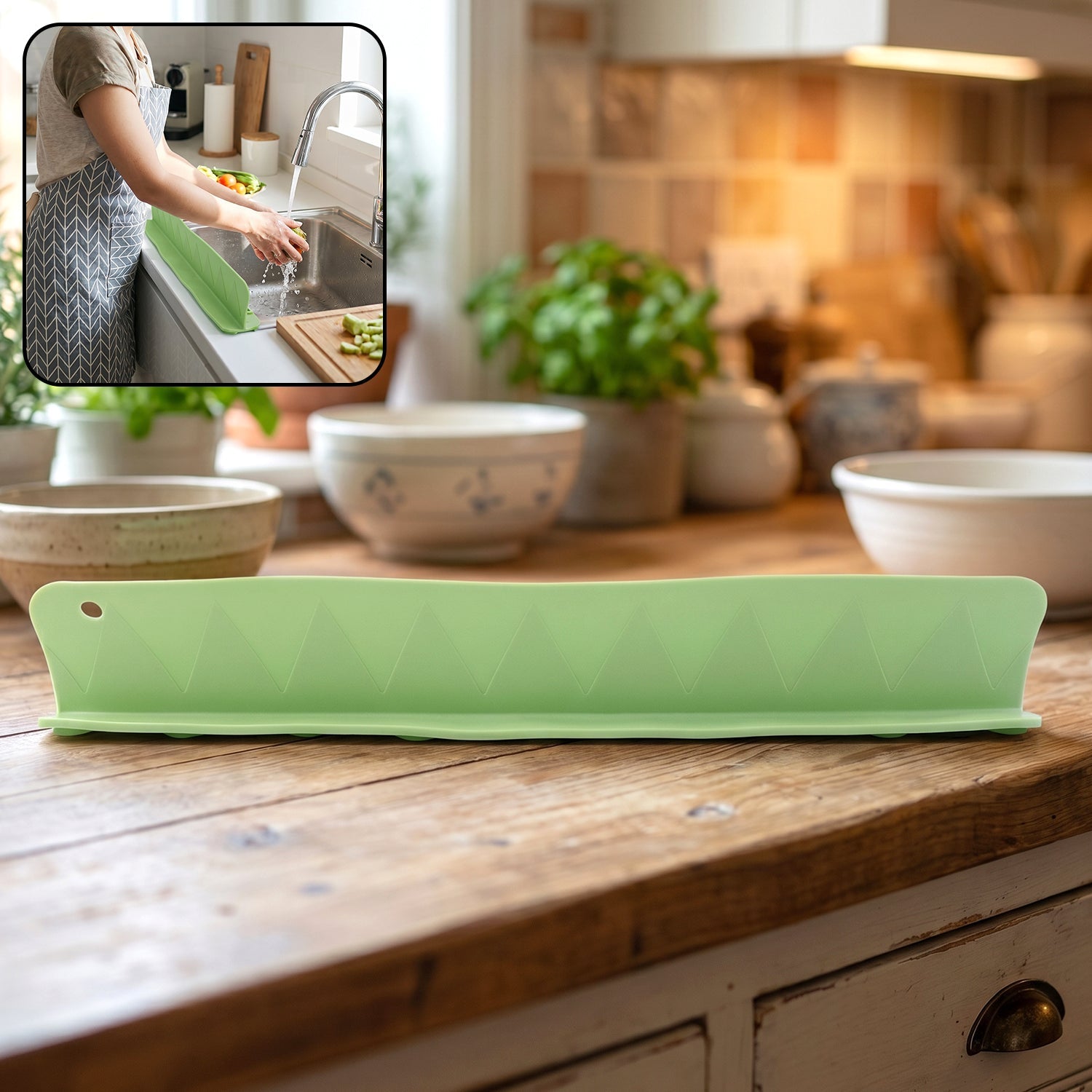 Flexible Silicone Kitchen Sink Splash Guard main image