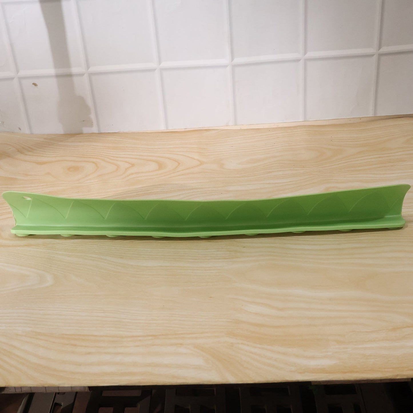 Silicone splash guard side angle view