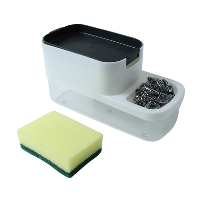 2 in 1 Plastic Dish Soap Liquid Dispenser Sponge Holder ,Sabudani  (1 Set)